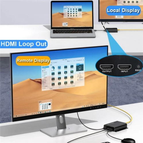 Extension fibre optique KVM D15/D16 double interface LC fibre optique, extension fibre optique HDMI, prise : prise américaine SH3501991-010